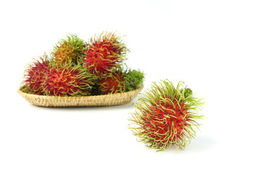 rambutan isolated on the white background . 