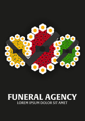 Funeral sevices and Funeral agency banner. Cemetery. Vector illustration.