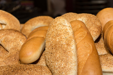 Mixed variety of fresh bakery products - organic breads