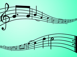 The melody of Happy birthday on a blue background