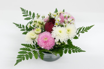 Flower pot on a white table