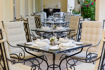 A few of the decorated tables