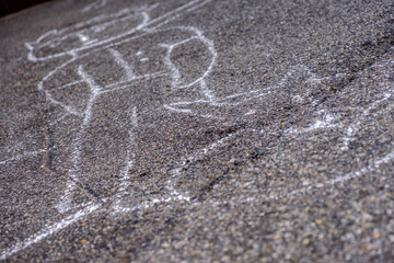 Disegno di bambini su asfalto