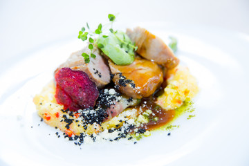 Pork file with asparagus