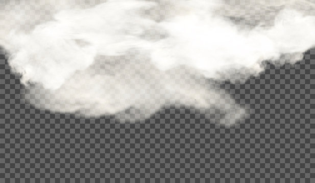 White cloud on a transparent background. Vector illustration