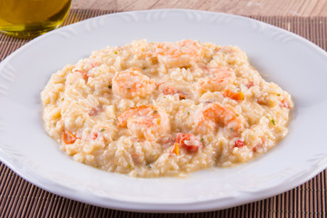 Shrimp Risotto with cheese