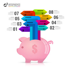 Infographic design template. Business concept with piggy bank