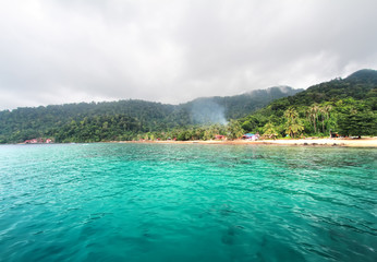 the Tioman island beach in Malaysia, peace and joy,soft focus.