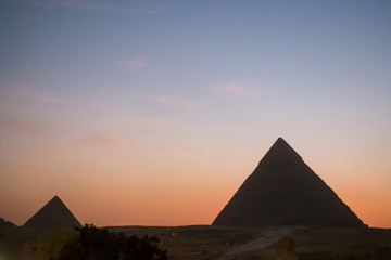 Fototapeta na wymiar The Great pyramid on sunset