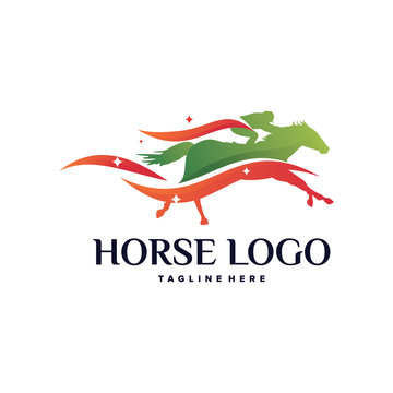 Equestrian Horse Ride Logo Template Design Vector, Emblem, Design Concept, Creative Symbol, Icon