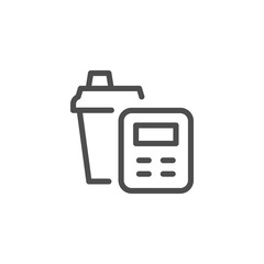 Calorie counting line icon