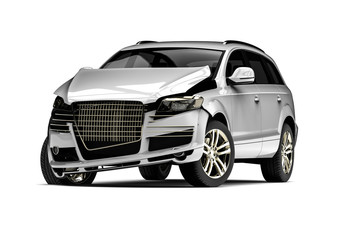 Car accident / 3D render image representing a car accident