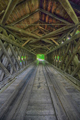 Fototapeta na wymiar Latticed Covered Bridge Interior