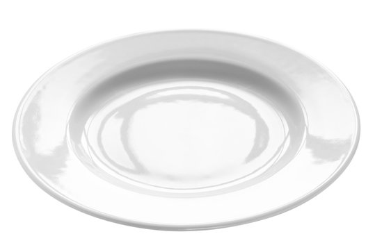 piatto bianco vuoto - isolato