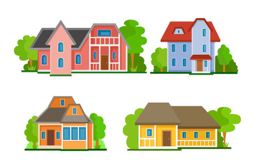 Set of house flat icons