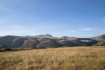 Beautiful hills landscape, in the horizon Monte Camicia, National park Gran Sasso and Monti della...