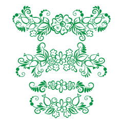 set of isolated floral pattern