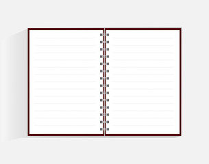  Open cardboard notebook.