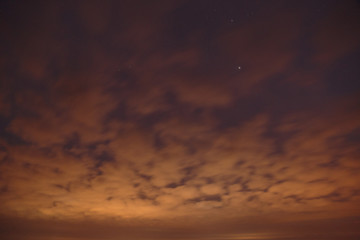 Sky with red clouds