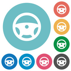 Steering wheel flat round icons