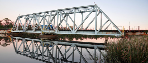 Fototapeta na wymiar Train Bridge at Sunset (2)