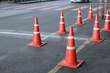 traffic cone on the street