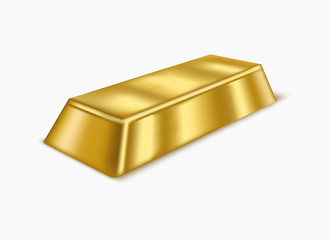 Realistic Gold Bar or Bullion. Vector