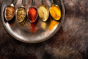 Spice powder and copy space for text