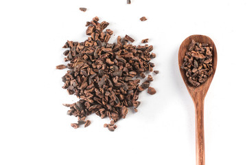 Cocoa Nibs into a spoon