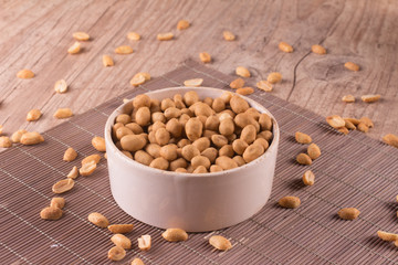 Japanese Peanuts into a bowl