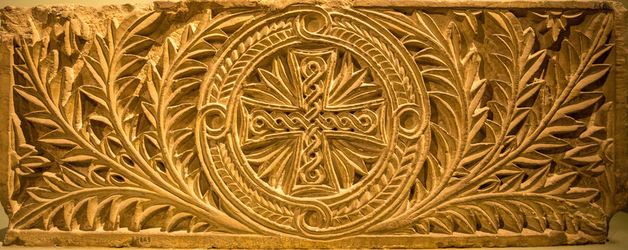 Egyptian Christian art in church wall in egypt