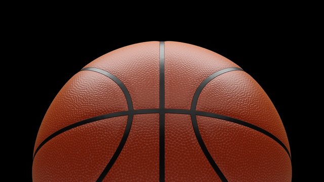 3D rendering basketball ball on black background