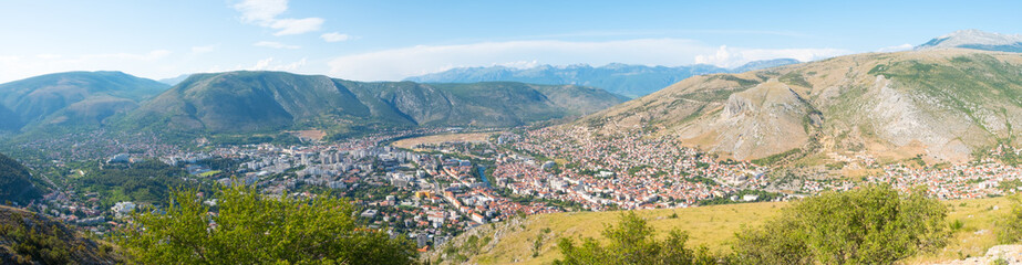 Obraz premium Panoramic view over Mostar, Bosnia and Herzegovina
