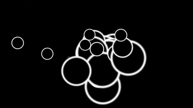 4k Circles bubbles blisters gas spheres dots,eggs microbes bacteria particles fireworks art background.