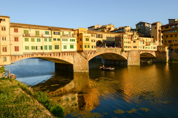 Famous bridge of Ponte Vecchio in Florence on Italy.