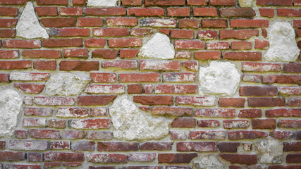 Ziegelwand, Ziegelmauer, Ziegelsteine als Hintergrund