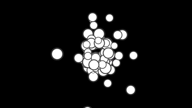4k Circles bubbles blisters gas spheres dots,eggs microbes bacteria particles fireworks art background.