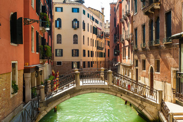 Obrazy na Szkle  Wenecja, Włochy, Kanał i zabytkowe kamienice