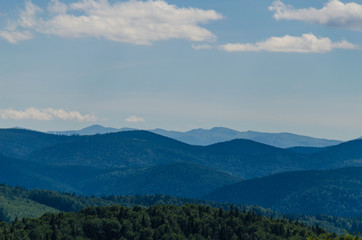 Carpathian mountains landscape view in Yaremche