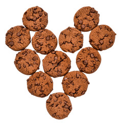 The heart is lined with biscuits. Valentine's Day