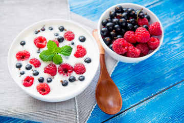 sweet breakfast with healthy fruit