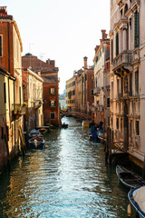 Obraz na płótnie Canvas Venice, Italy, Canal and historic tenements