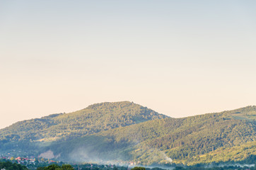 Carpathian mountains landscape view in Yaremche