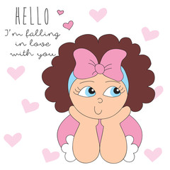 girl in love vector illustration