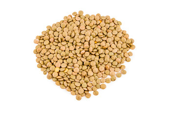 Pile of vetch seeds isolated on white background