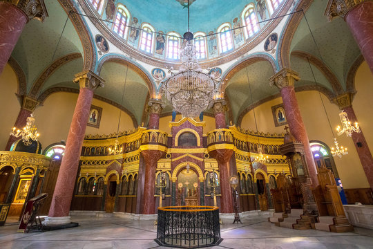 Interior details of St George church,in Egypt