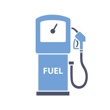 Gas fuel pump isolated. Filling station icon.