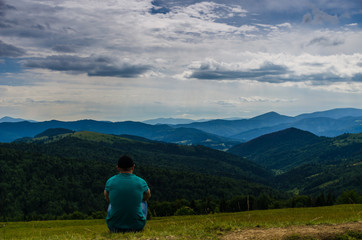 Fototapeta na wymiar Carpathian mountains landscape view in Yaremche