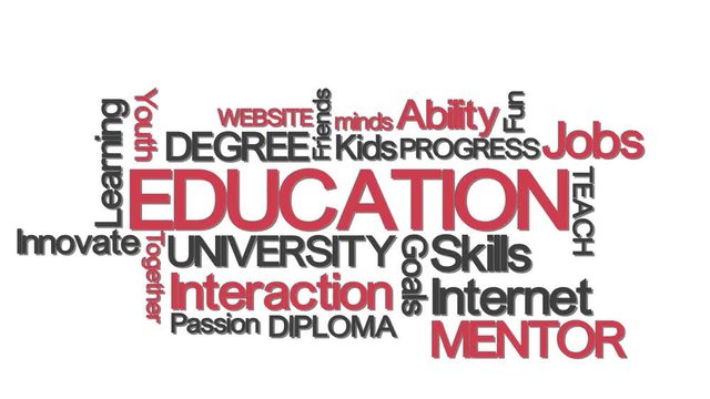 Education typography with relevant buzzwords
