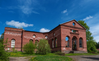 Fototapeta premium Ruins of the Lutheran Church of St. Yakkim in Lahdenpohja. Republic of Karelia, Russia.